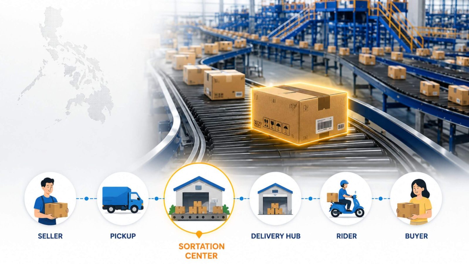 parcel in sortation center meaning
