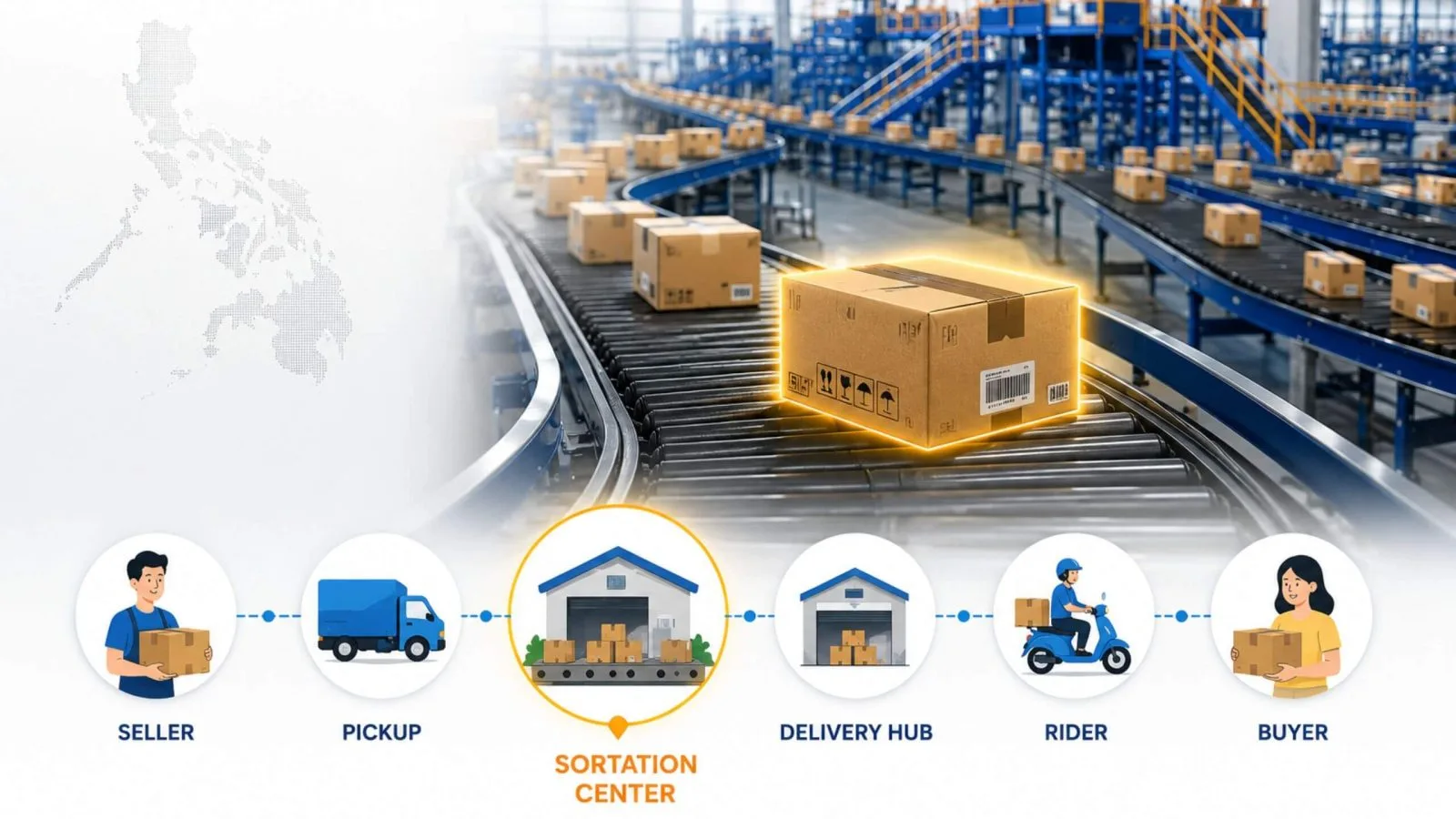parcel in sortation center meaning
